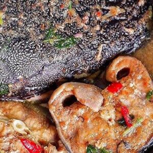 cat fish pepper soup (head)